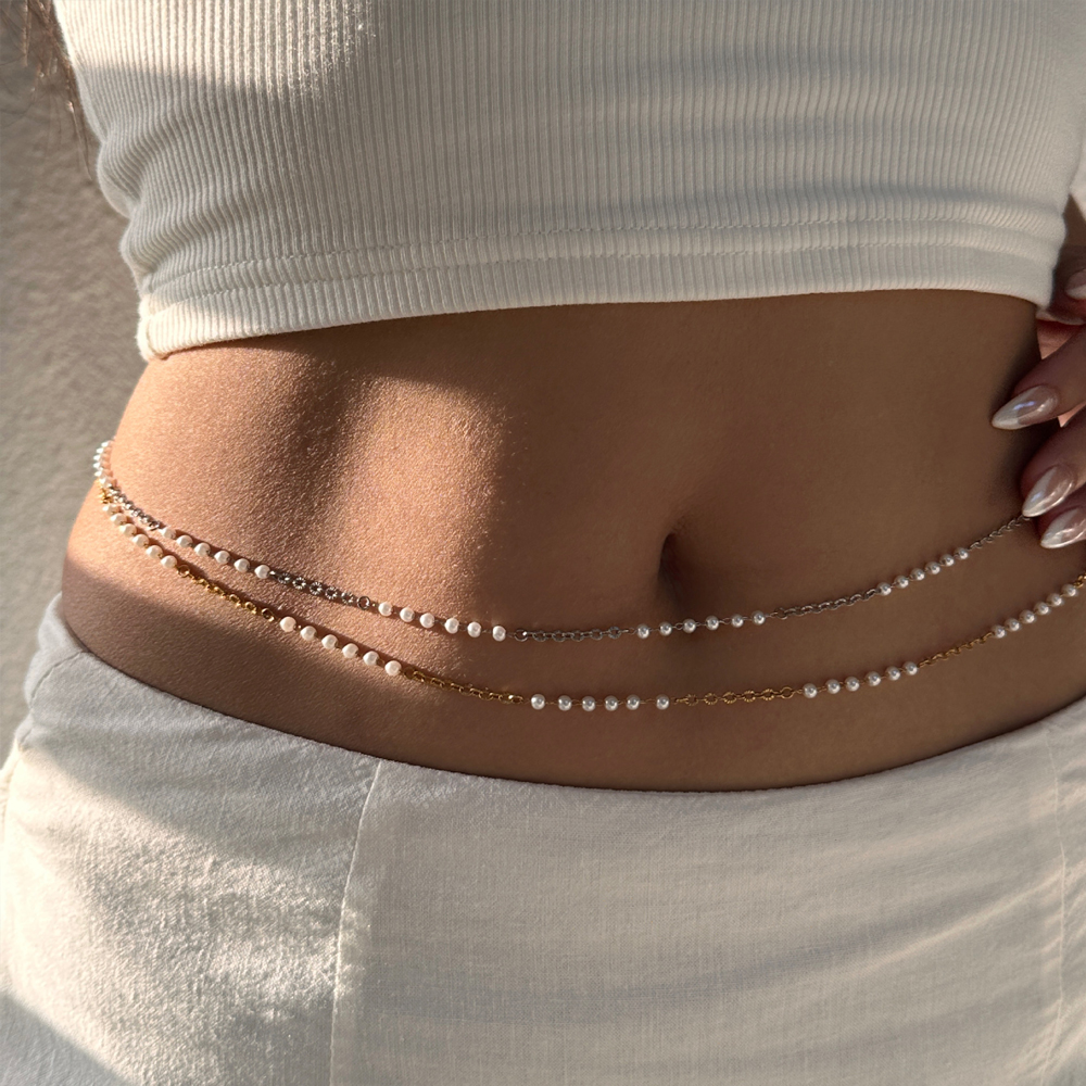 Body Jewelry Gold Plated - ENFASHION Waist Chain Imitation Pearl Belly