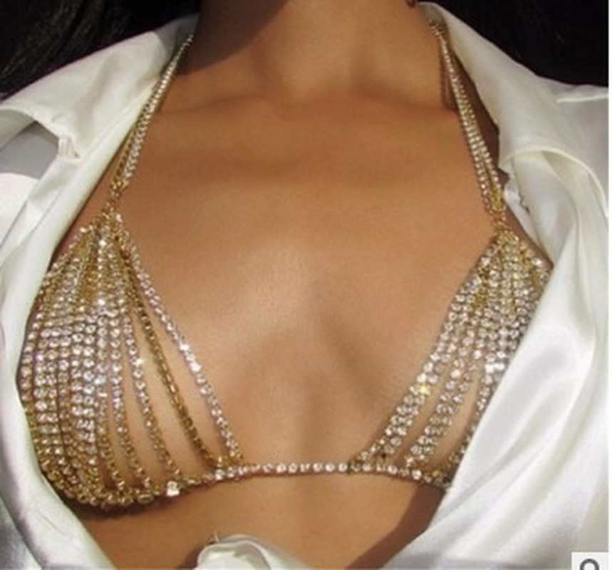 Body Jewelry Bra - Luxury Heart Crytal Bikini Body Chain