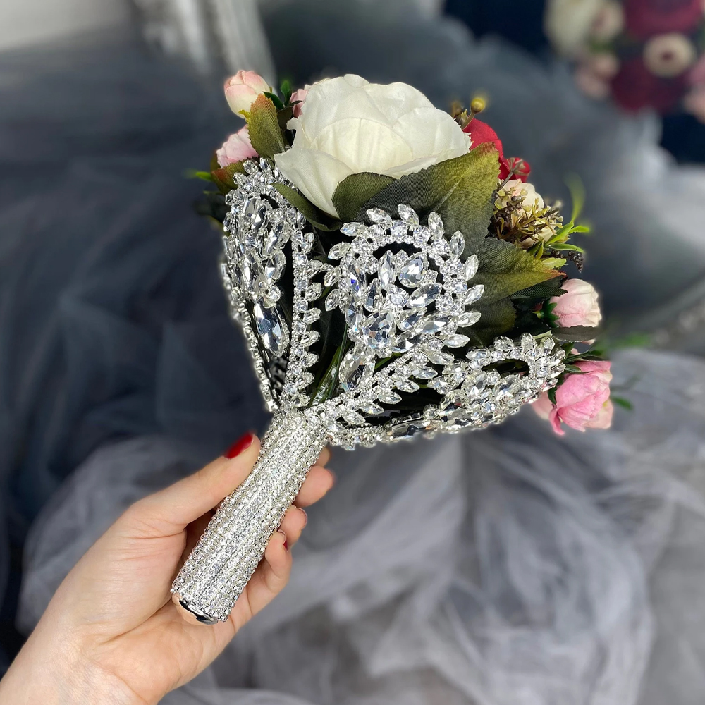Body Jewelry Online - Boho Large Rhinestone Bridal Bouquet Holder