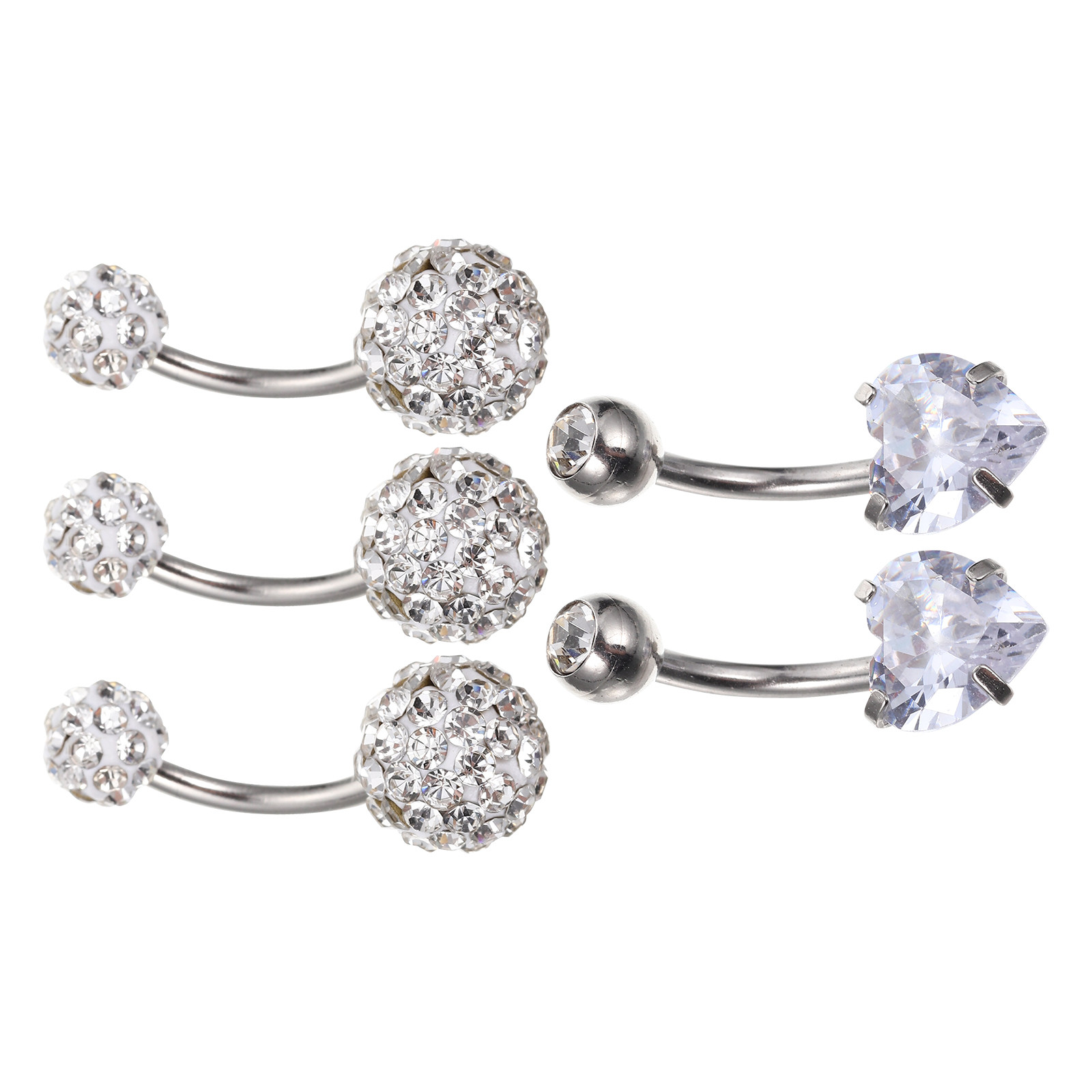Body Jewelry For Sensitive Skin - 5Pcs High Grade Stainless Steel Belly