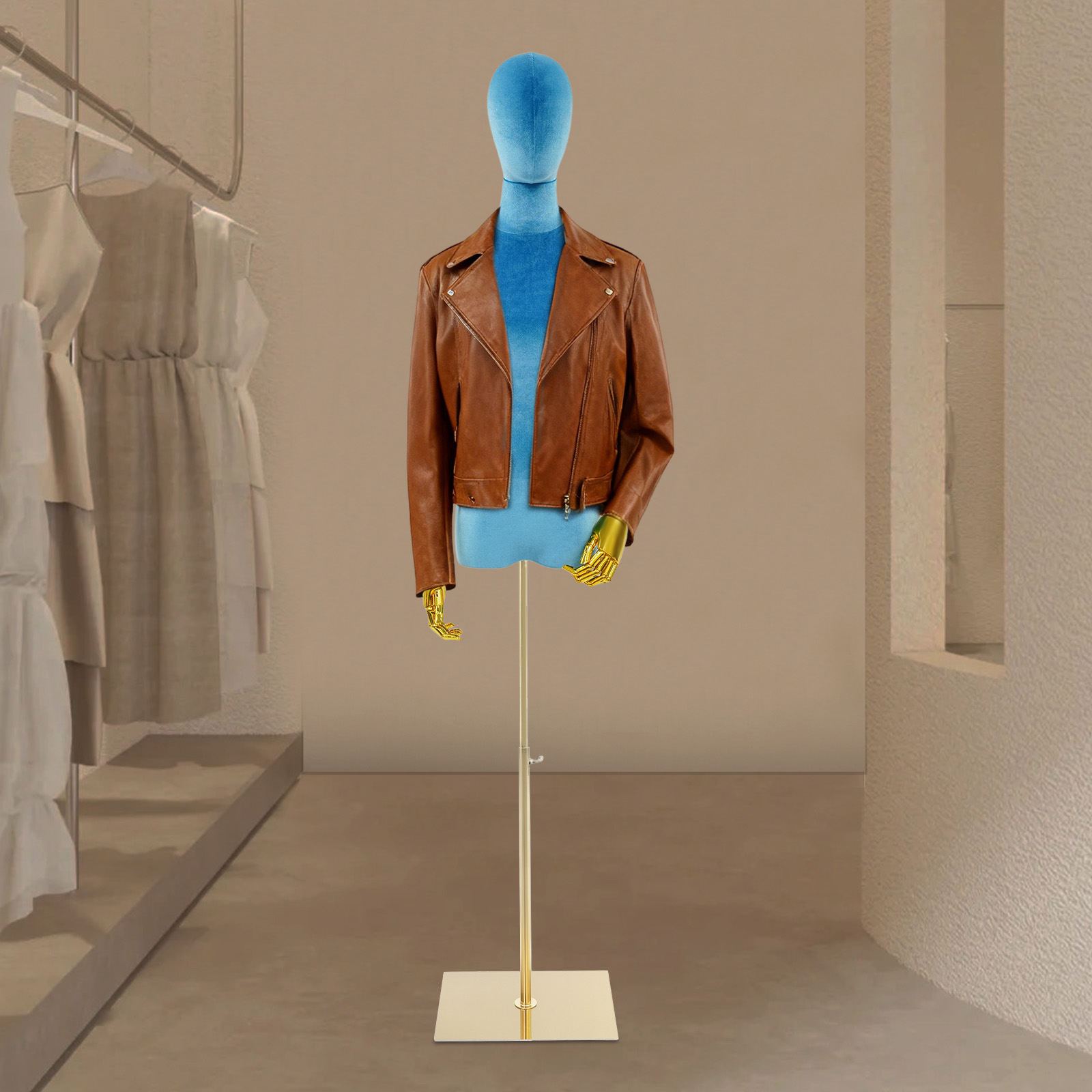 Body Jewelry Store - Adjustable Adult Female Mannequin, Half-Length Dress