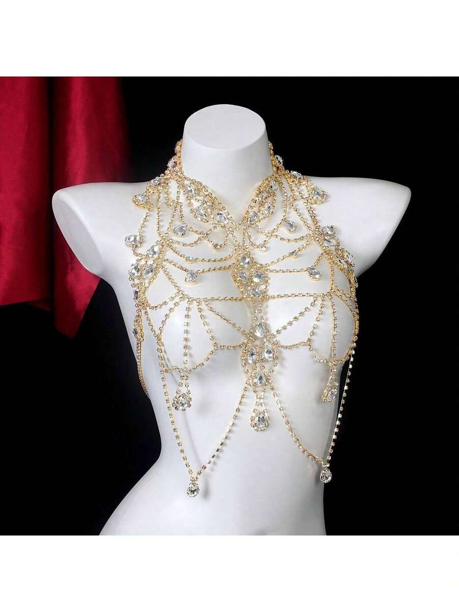 Body Jewelry Bra - Rhinestone Body Chain Bra Necklace For