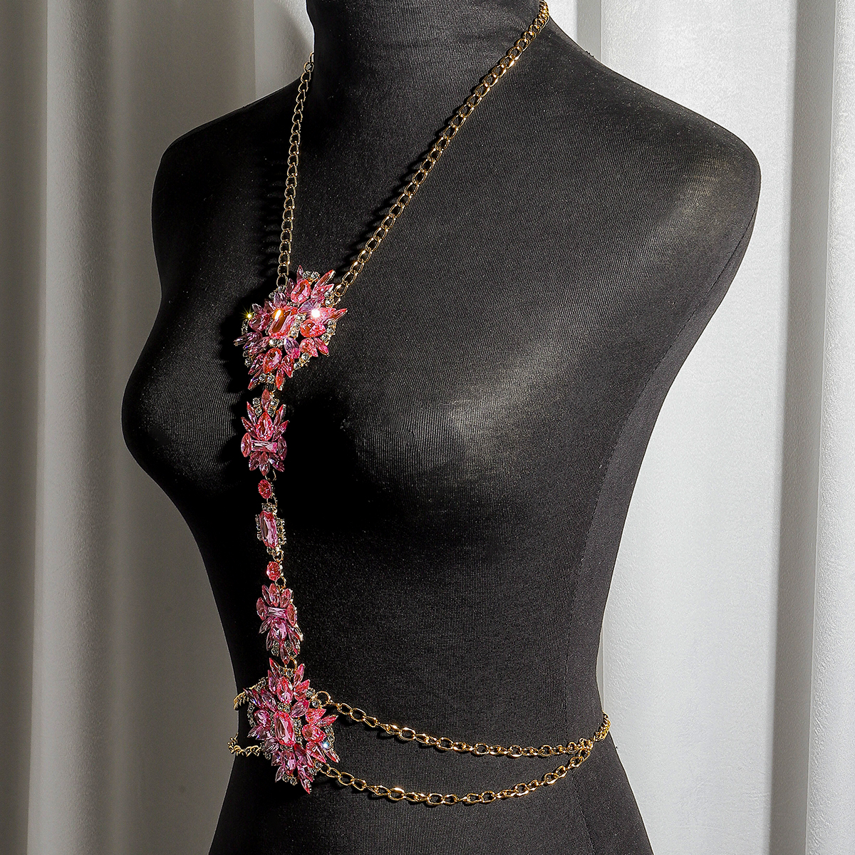 Body Jewelry Luxury - Dvacaman New Glamorous Shiny Pink Crystal