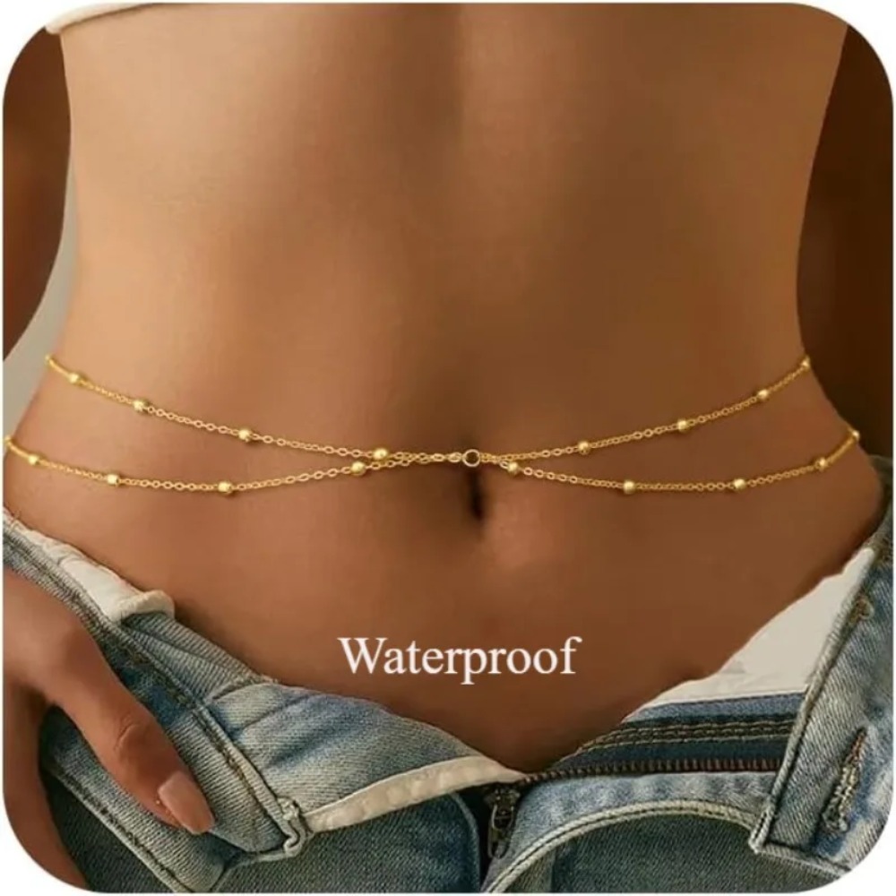 Body Jewelry Gold Plated - Waist Chain for Women Waterproof, 14K