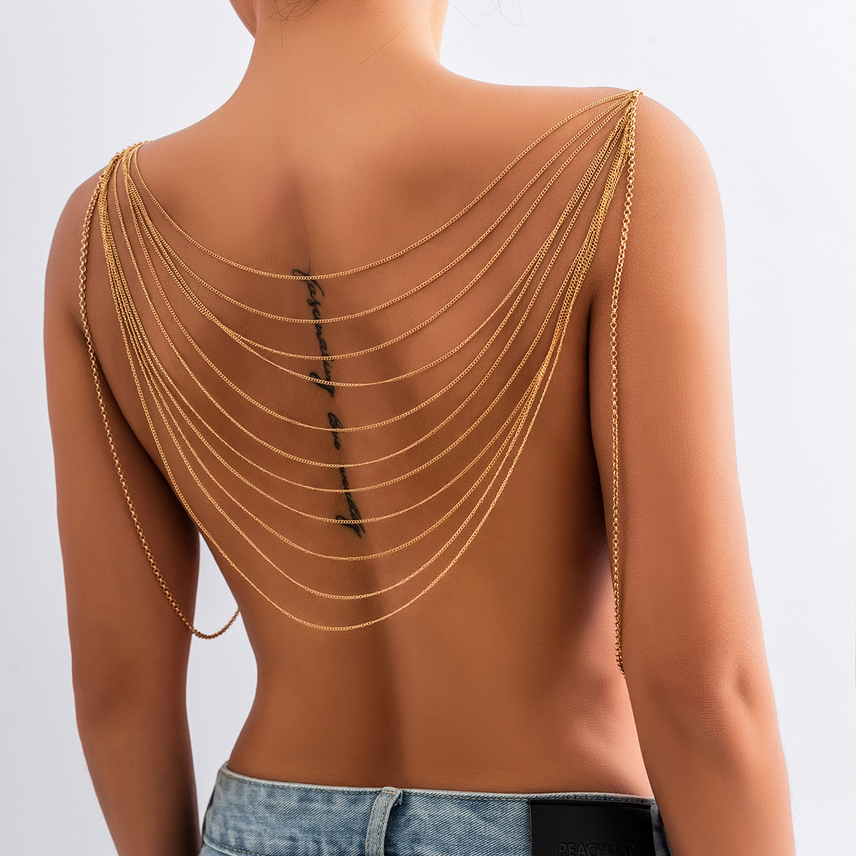 Body Jewelry Chest - IngeSight.Z Punk Multilayer Metal Chain Tassel