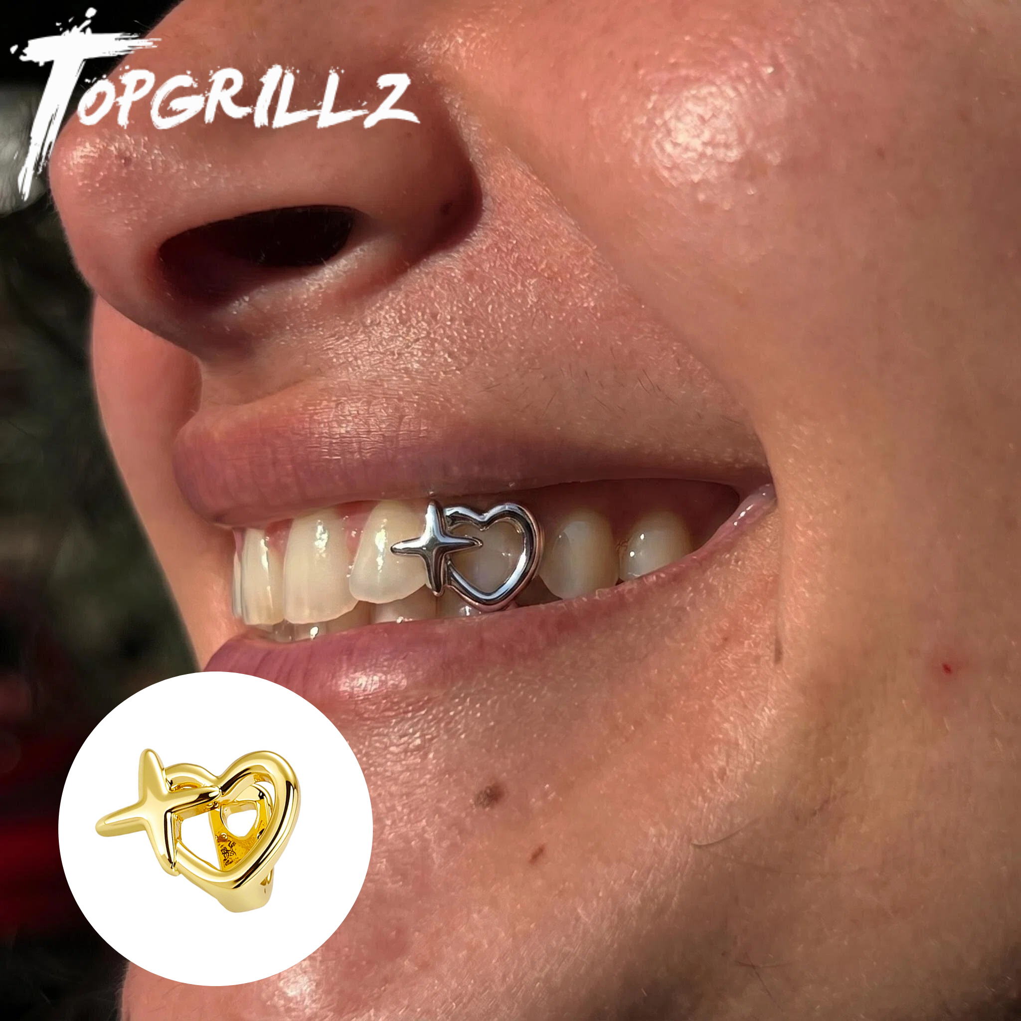 Body Jewelry Gold Plated - TOPGRILLZ Y2K Gold Plated Grillz Single
