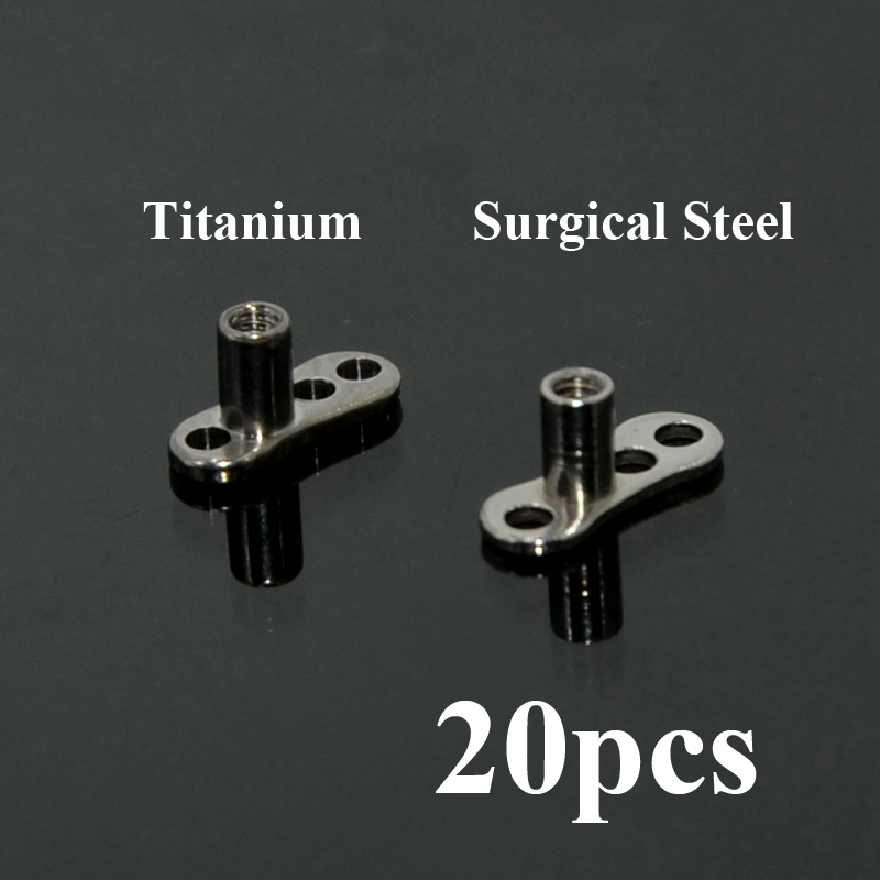 Body Jewelry Dermal - 20pcs G23 Solid Titanium & Surgical