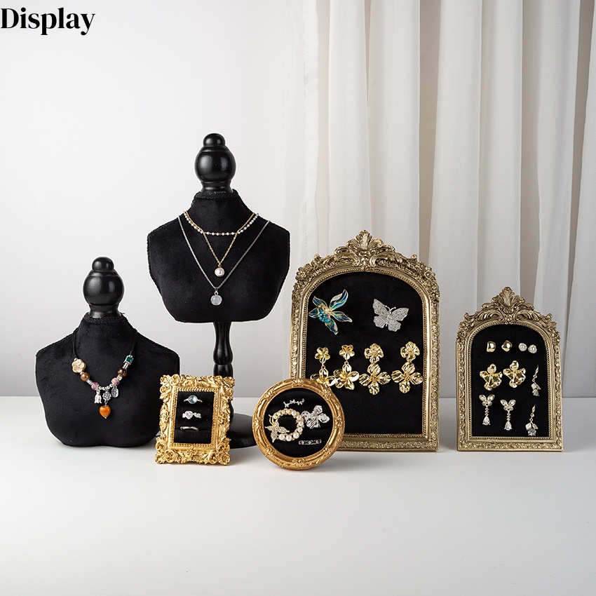 Body Jewelry Store - Black Velvet Bust Form Jewelry Display
