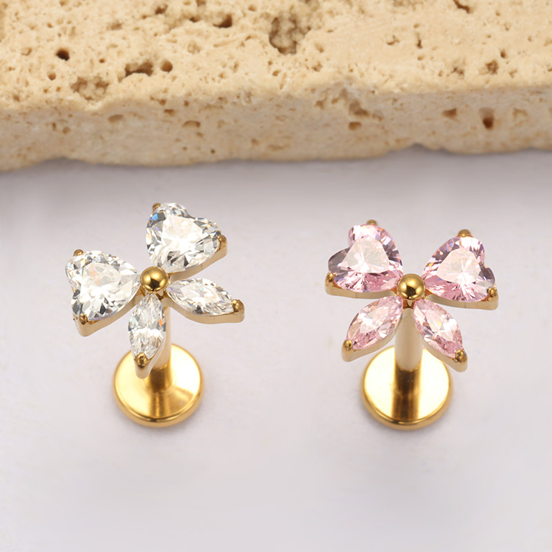 ASTM F136 TItanium Heart CZ Bo - Zoor Body Jewelry avaliação e preço