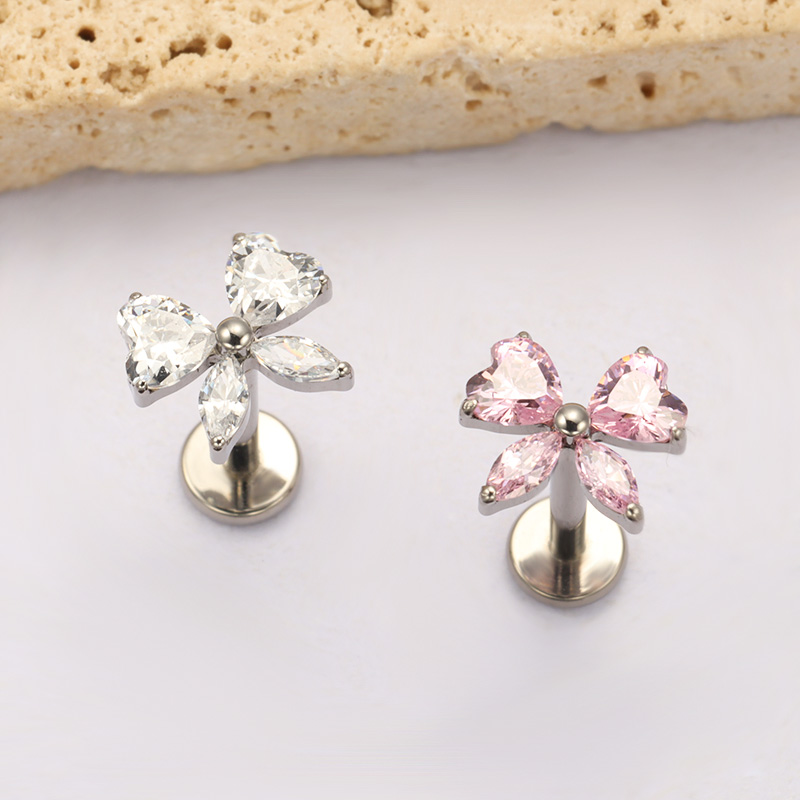 ASTM F136 TItanium Heart CZ Bo - Zoor Body Jewelry avaliação e preço