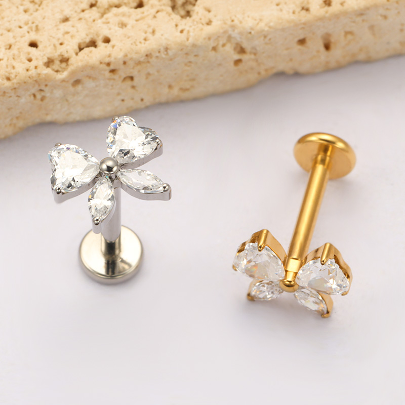 ASTM F136 TItanium Heart CZ Bo - Zoor Body Jewelry avaliação e preço