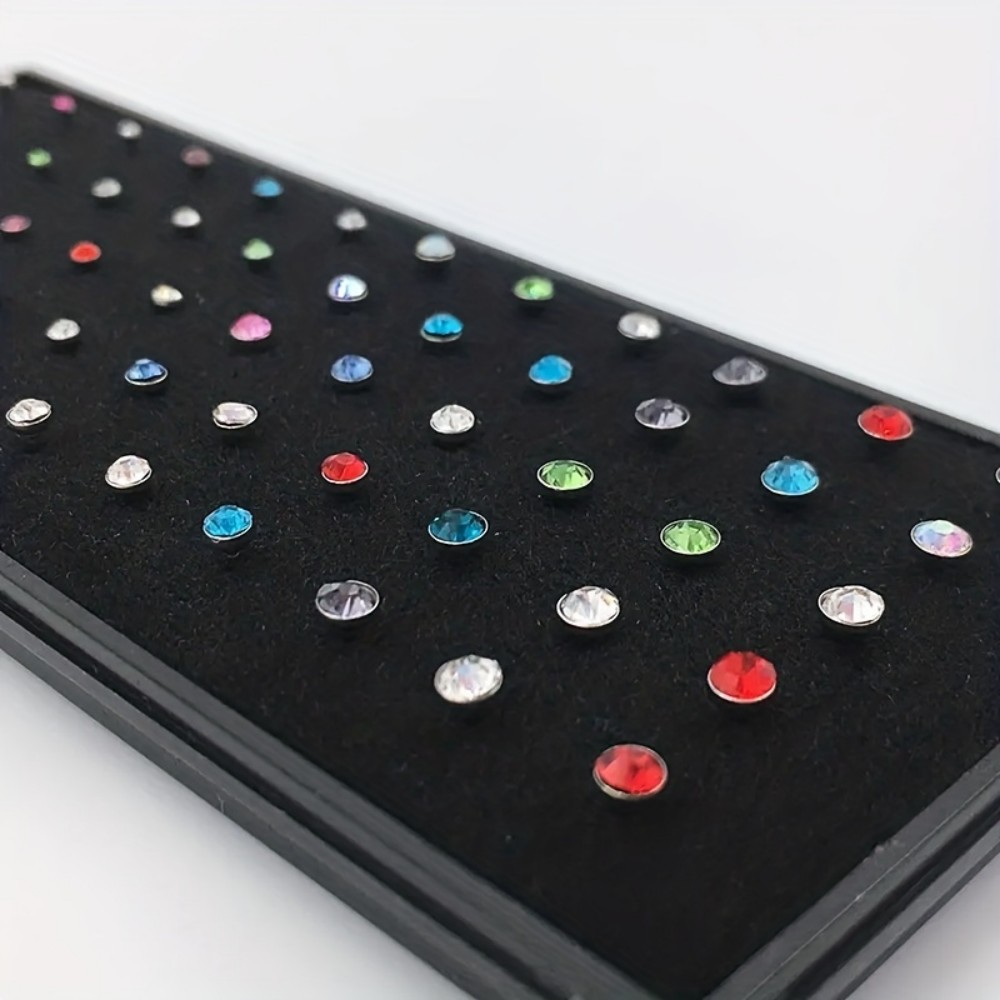 60pcs Nose Ring Set Stud Earri - Body Jewelry Store avaliação e preço