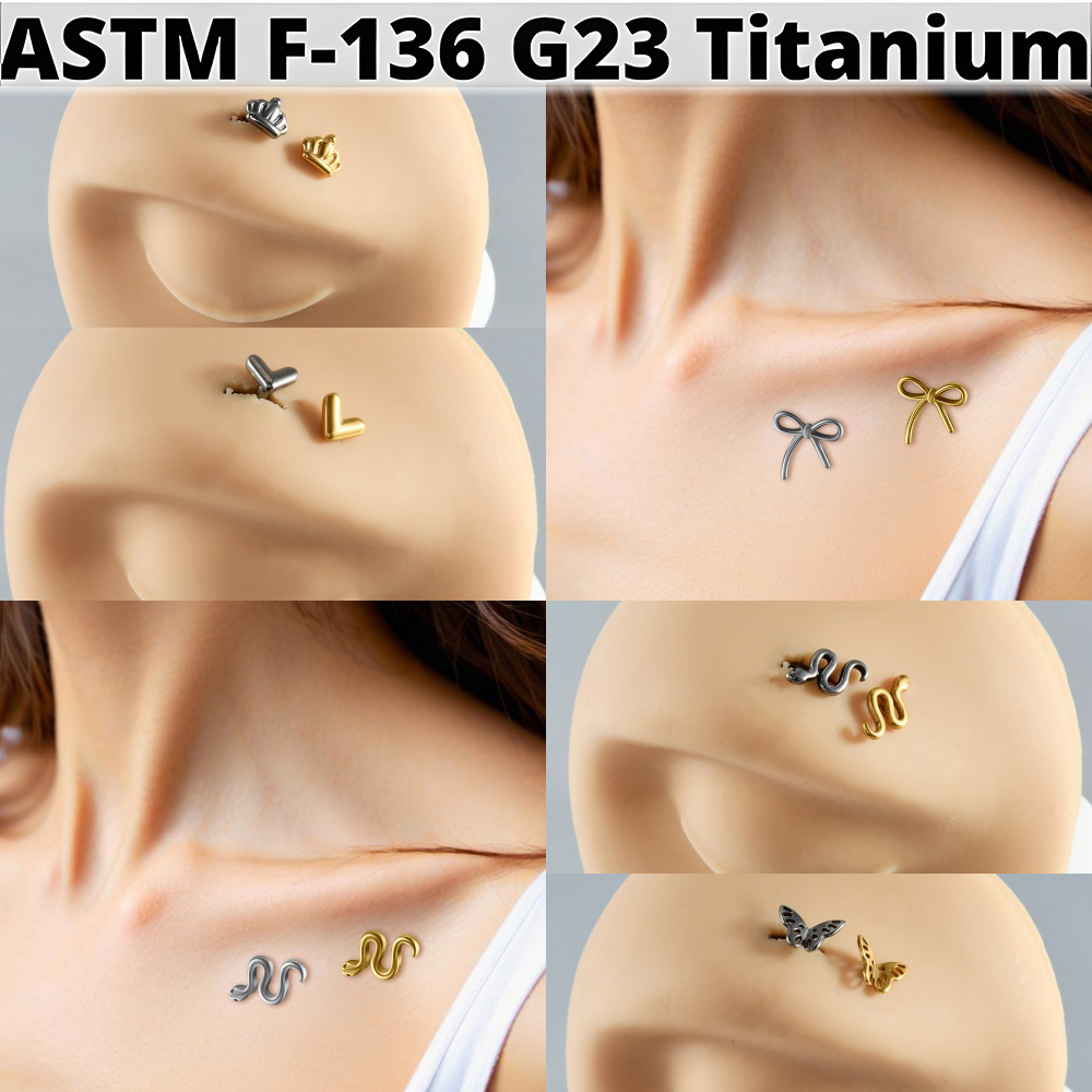 14-1PCS G23 Pure Titanium Butt - Body Jewelry Dermal avaliação e preço