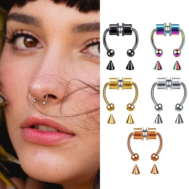 1/2/3Pcs Fake Magnetic Nose Ri - Body Jewelry Nose Ring avaliação e preço