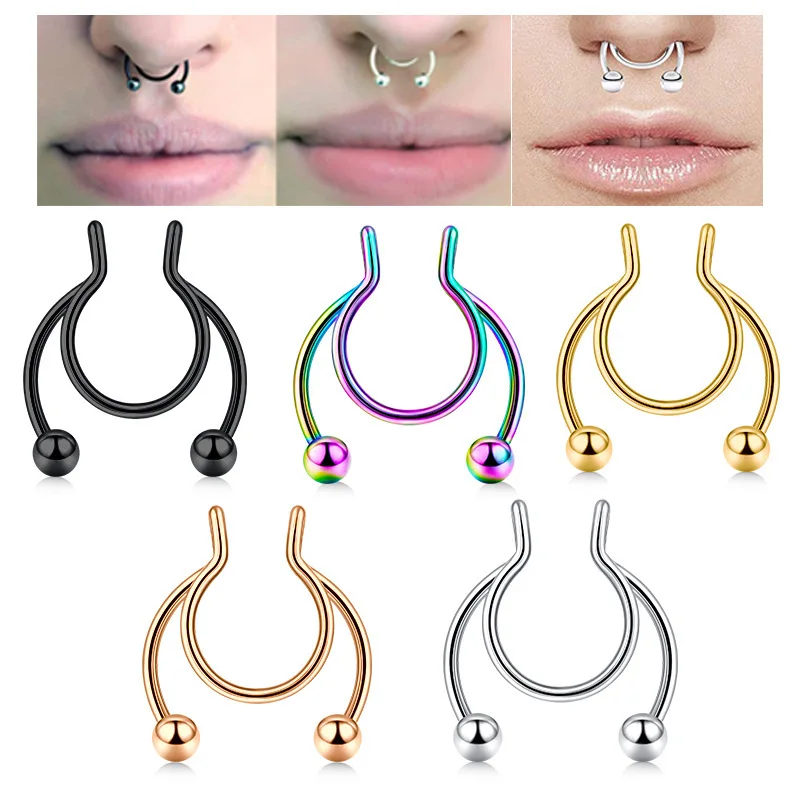 U Shaped Fake Nose Ring Hip Ho - Body Jewelry Nose Ring avaliação e preço