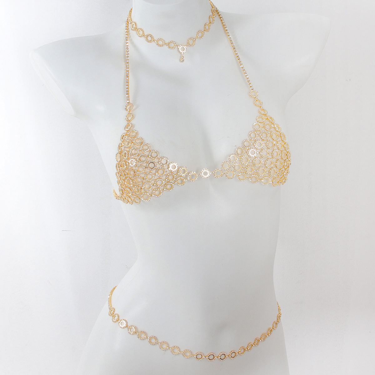 Fashionable Circular Splicing  - Body Jewelry Bra avaliação e preço