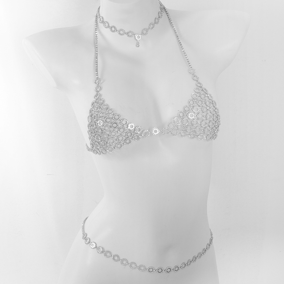 Fashionable Circular Splicing  - Body Jewelry Bra avaliação e preço