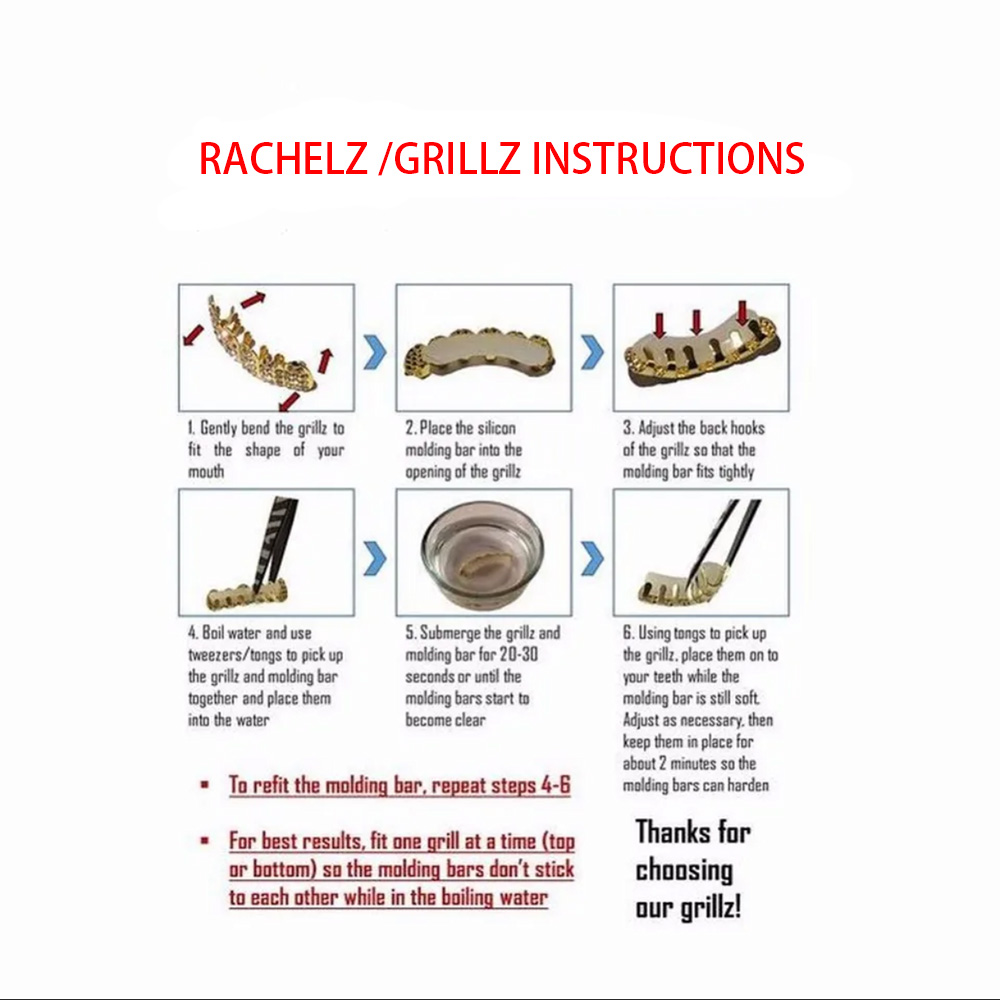 RACHELZ Hip Hop Black Fangs To - Body Jewelry Gold Plated avaliação e preço