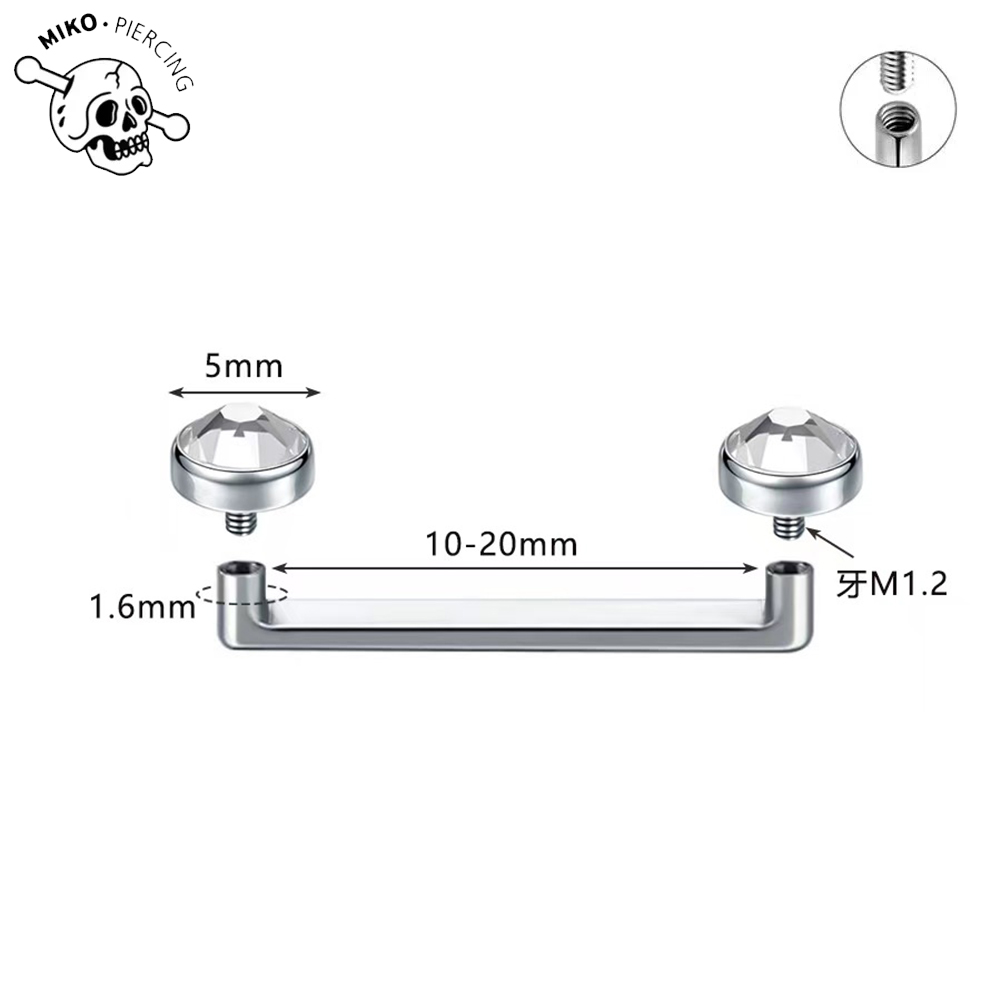 ASTM F136 Titanium CZ Micro De - Body Jewelry Dermal avaliação e preço