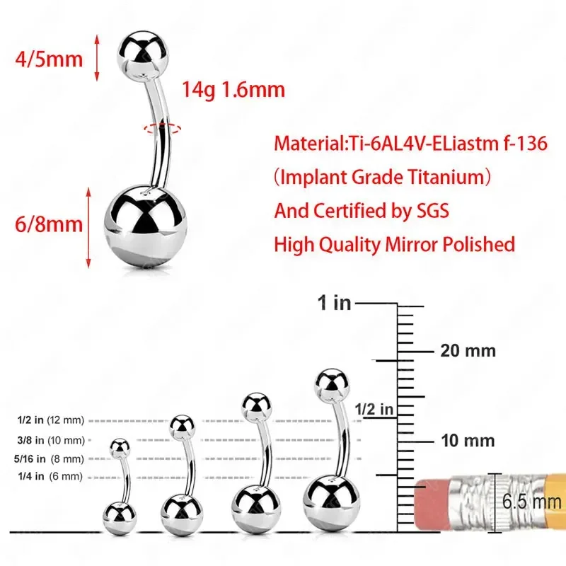 F136 Titanium Pierced Navel Ri - Zoor Body Jewelry avaliação e preço
