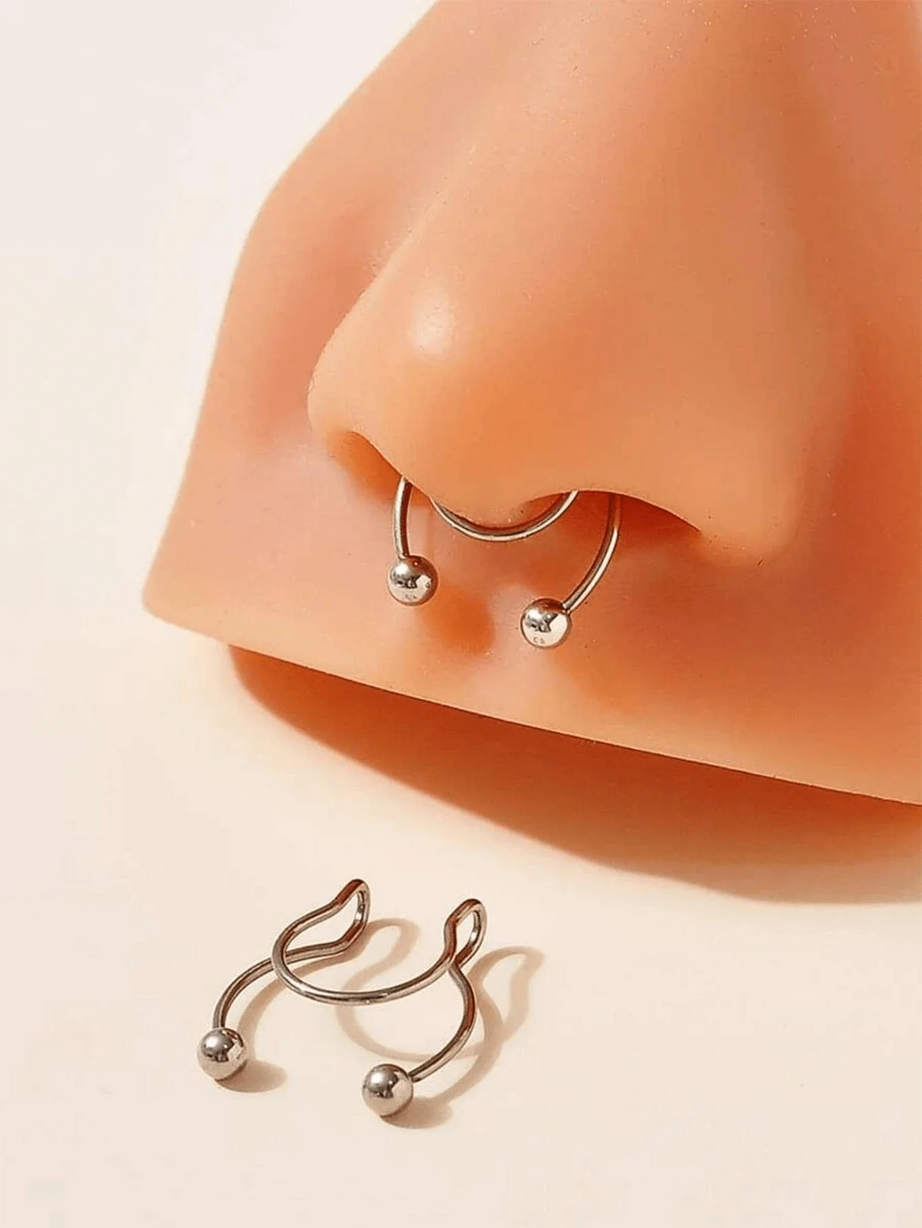 2pcs Stainless Steel Clip-On N - Body Jewelry Nose Ring avaliação e preço