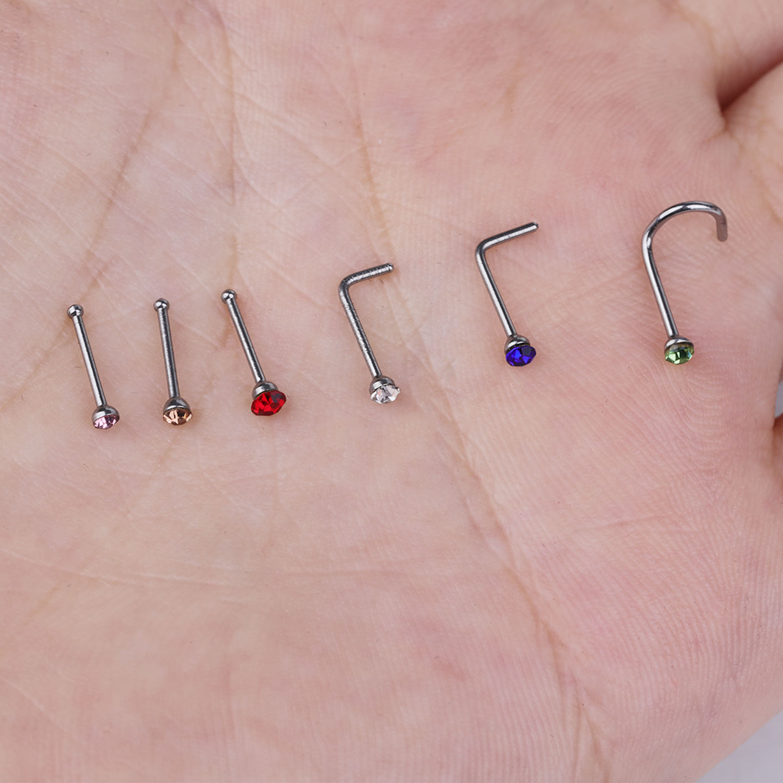 Hypoallergenic Nose Studs - Ti - Body Jewelry For Sensitive Skin avaliação e preço