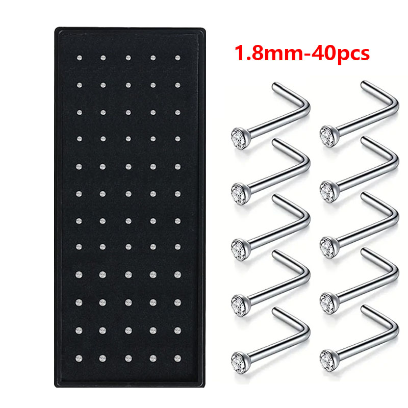Hypoallergenic Nose Studs - Ti - Body Jewelry For Sensitive Skin avaliação e preço