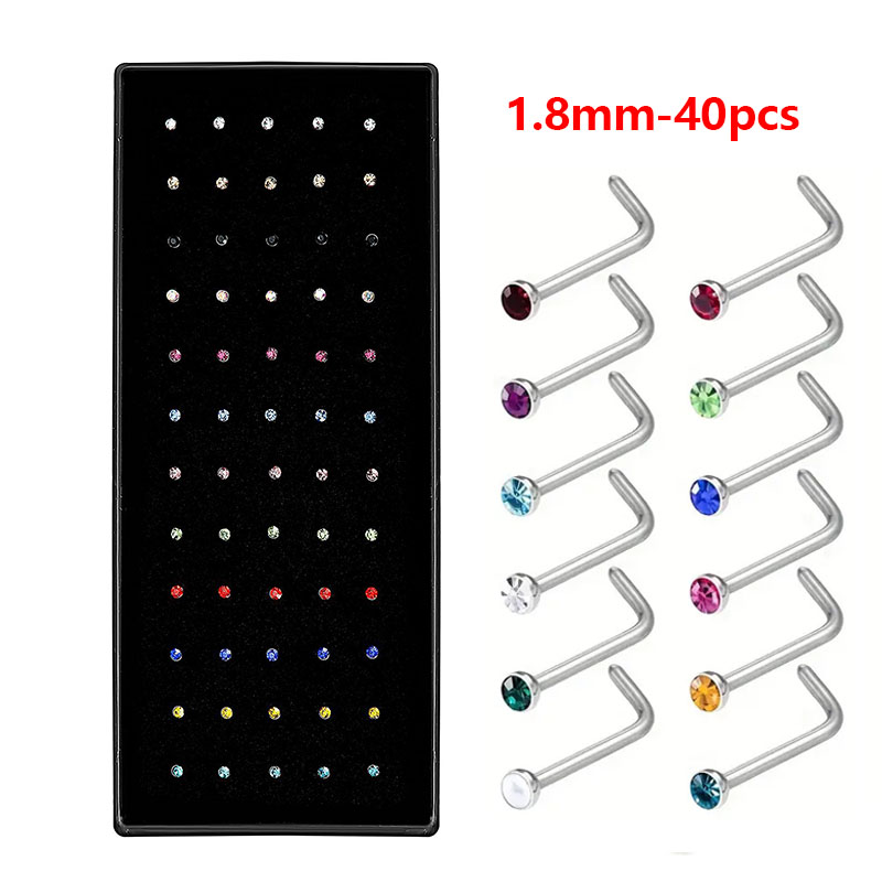 Hypoallergenic Nose Studs - Ti - Body Jewelry For Sensitive Skin avaliação e preço