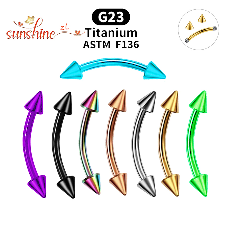1PC G23 Titanium Spike Curved  - Zoor Body Jewelry avaliação e preço