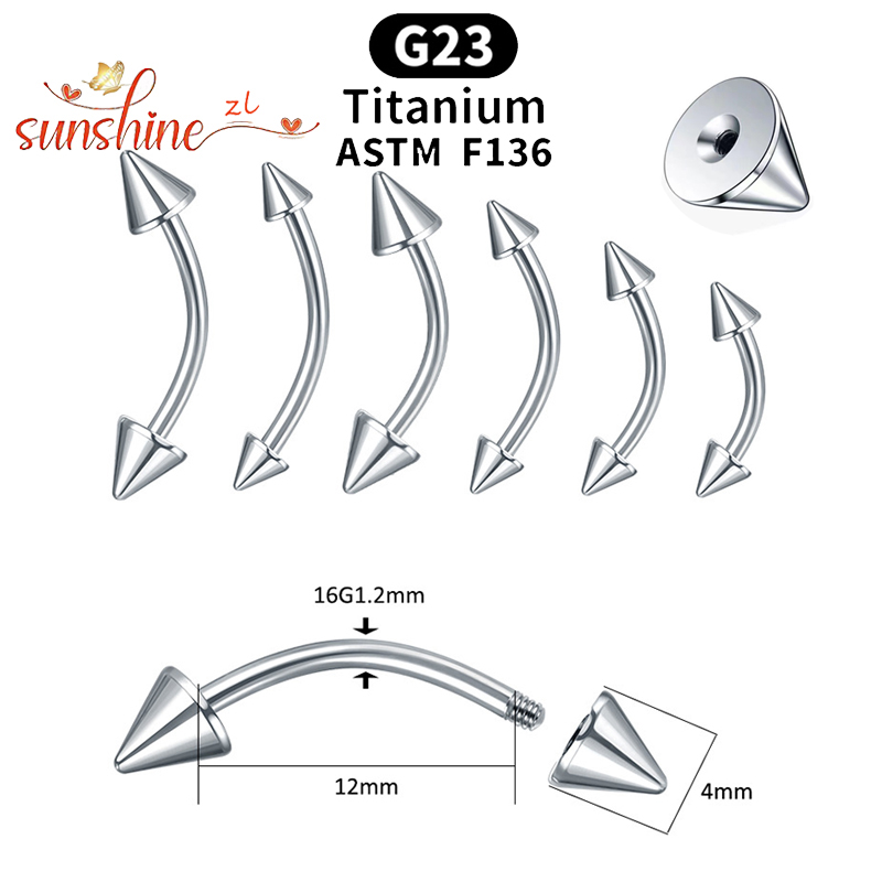 1PC G23 Titanium Spike Curved  - Zoor Body Jewelry avaliação e preço
