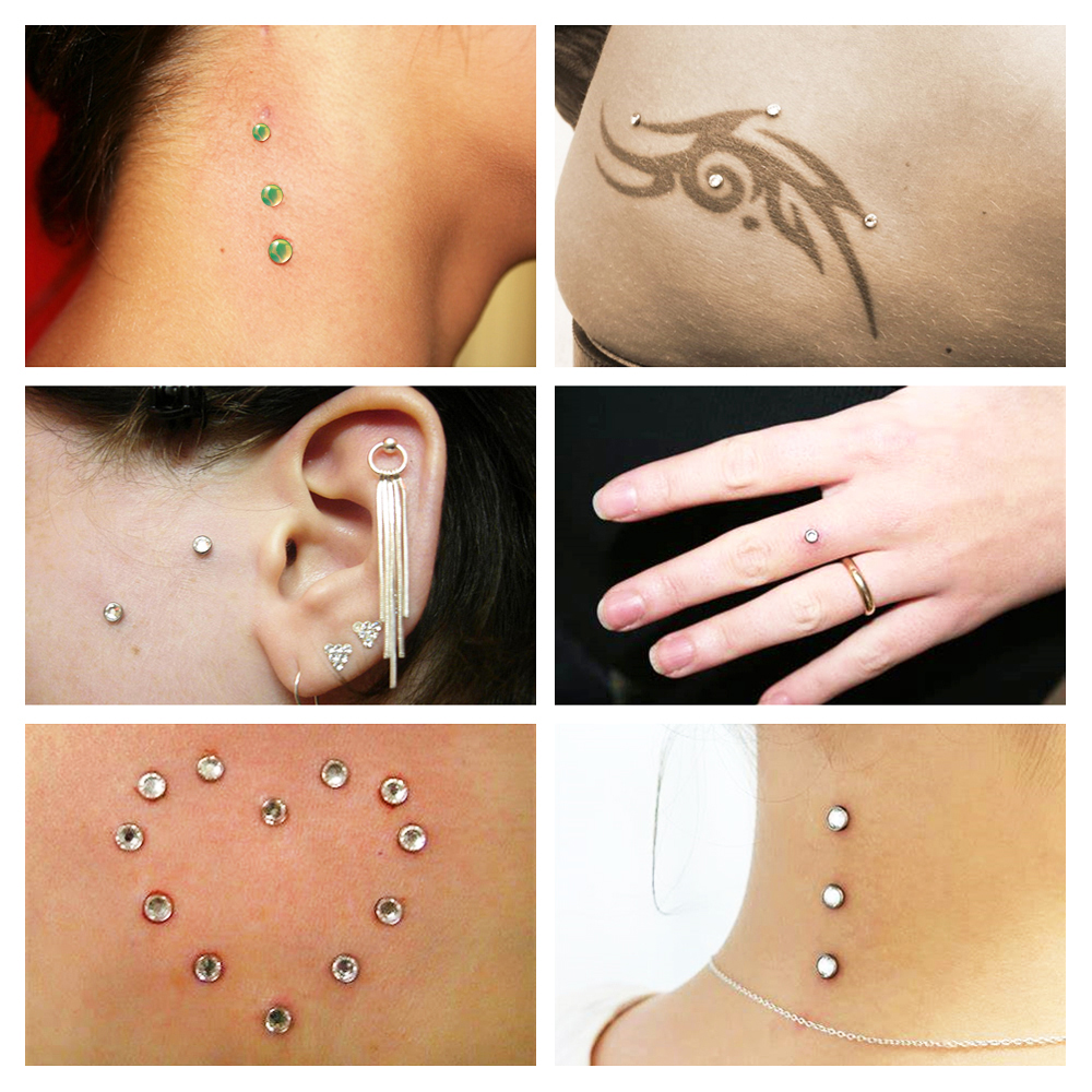 5/1PCS G23 Titanium Surface Pi - Body Jewelry Dermal avaliação e preço