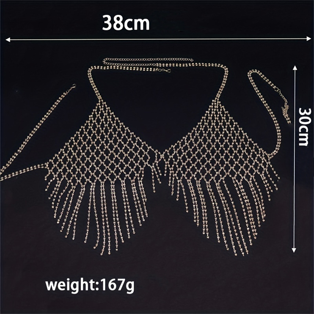 Sexy Shiny Mesh Crystal Bra Ch - Body Jewelry Bra avaliação e preço