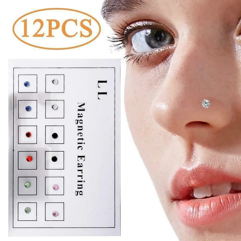 12PCS/Card Fake Cheater Non Pi - Body Jewelry Nose Ring avaliação e preço