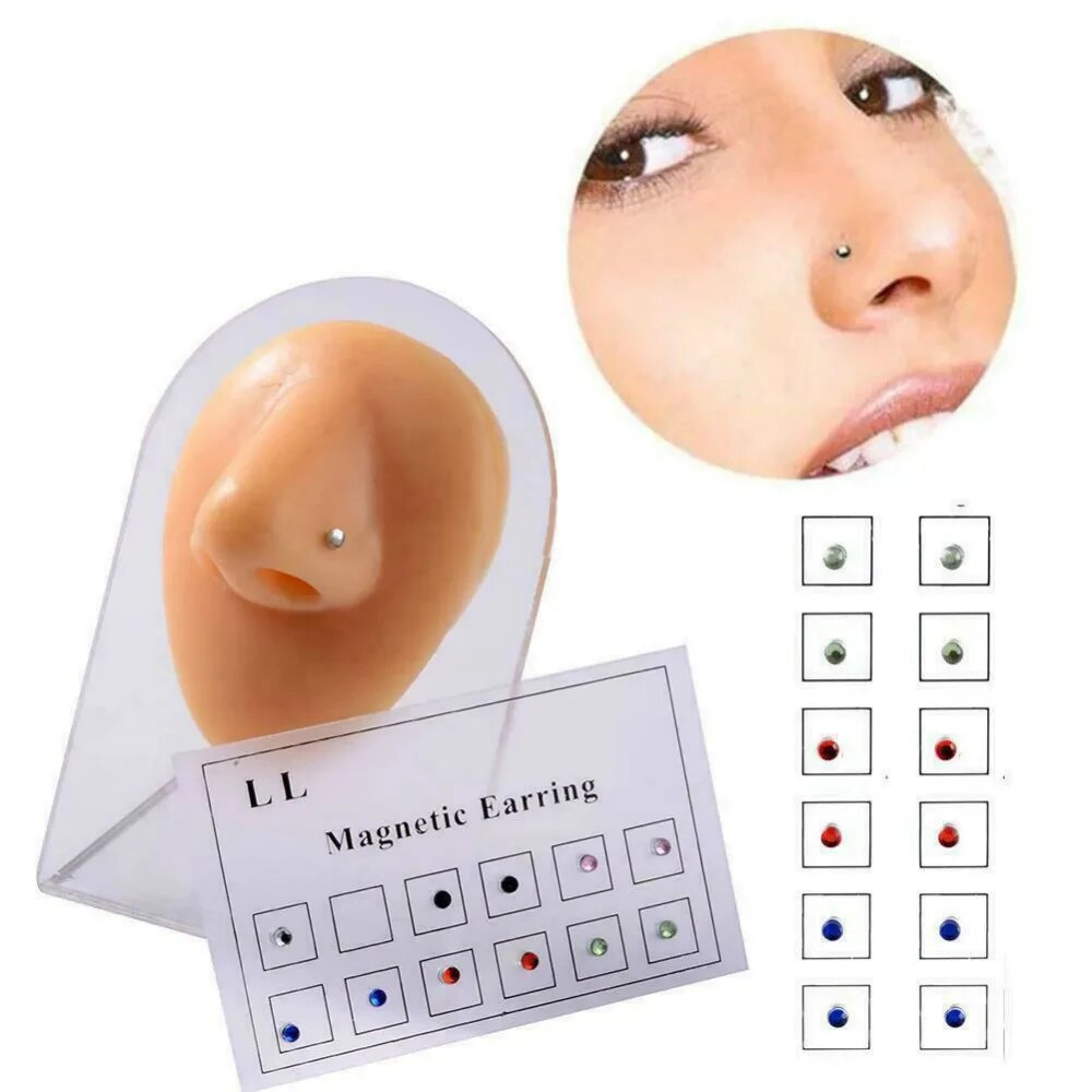 12PCS/Card Fake Cheater Non Pi - Body Jewelry Nose Ring avaliação e preço