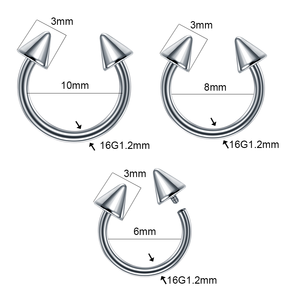 1PC Titanium 16G Septum Horses - Zoor Body Jewelry avaliação e preço