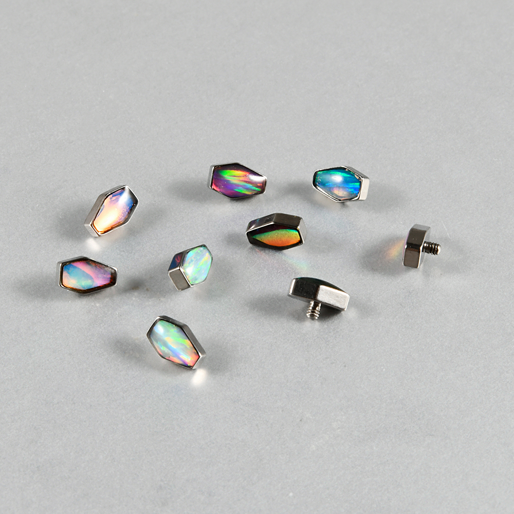 1PC Titanium Flash Film&Opal M - Body Jewelry Dermal avaliação e preço