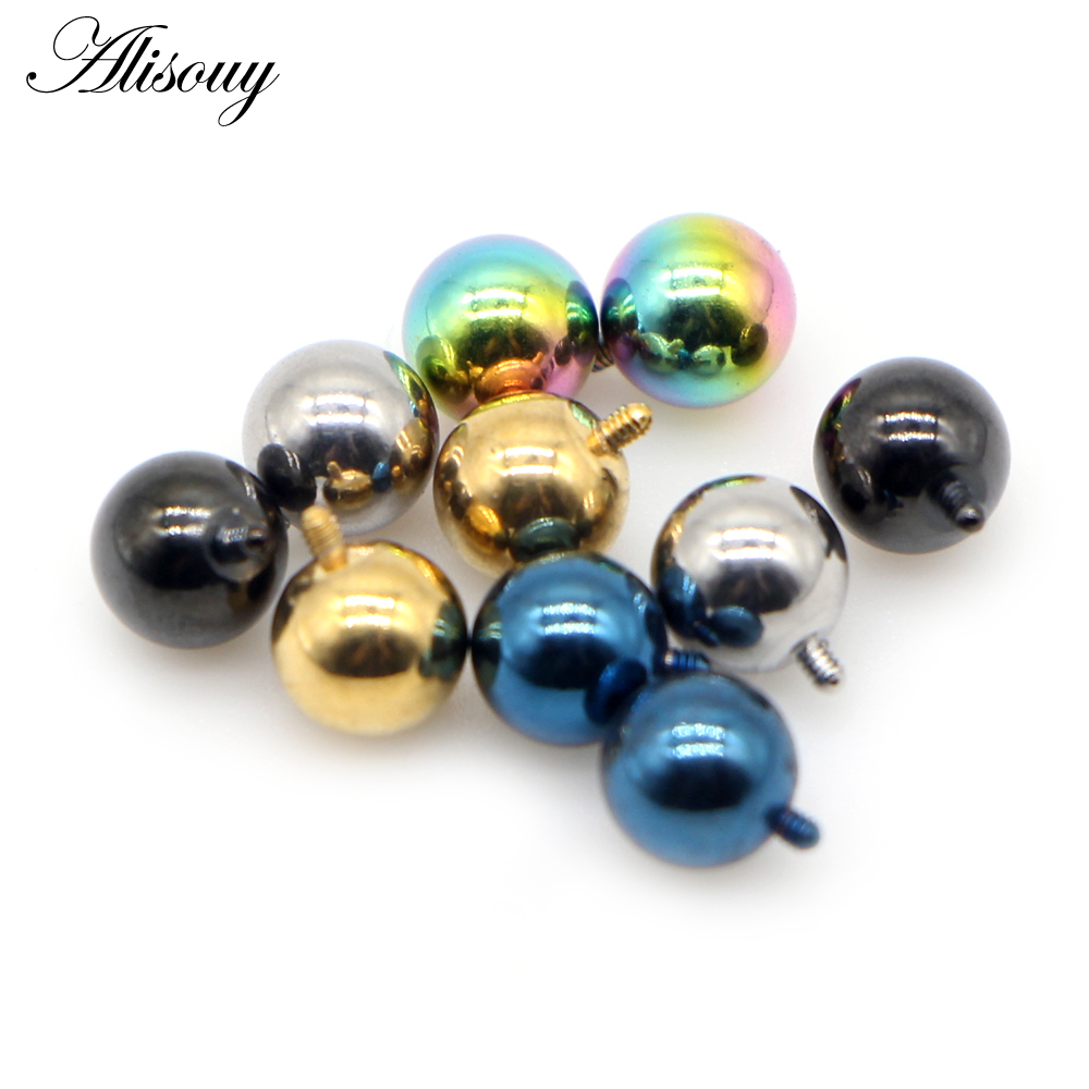 Alisouy 2PCS 3/4/5/6mm 16G Sta - Body Jewelry Dermal avaliação e preço