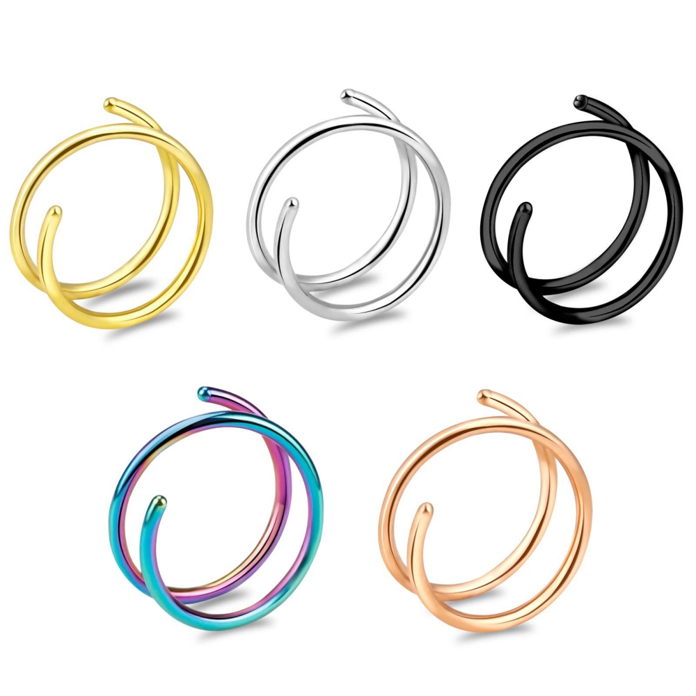 1PC Stainless Steel 316 Double - Body Jewelry Nose Ring avaliação e preço
