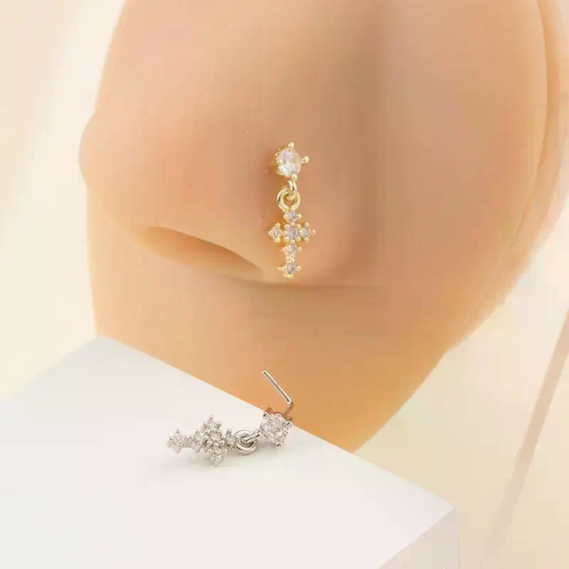 Dangle Nose Rings For Women Cr - Body Jewelry Nose Ring avaliação e preço