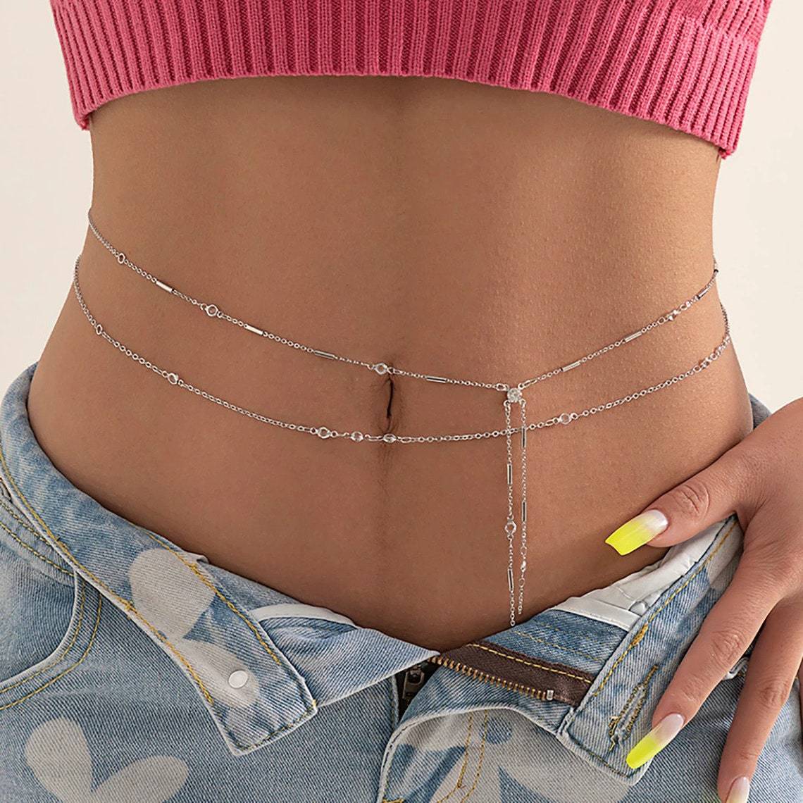 Double Layers Tassel Belly Cha - Body Jewelry Online avaliação e preço