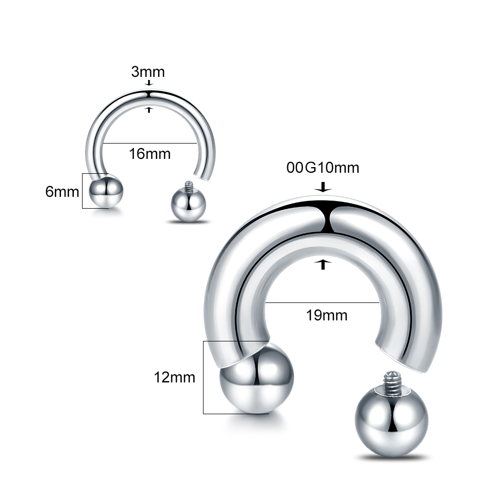 1Pc/lot Steel Big Large Size H - Zoor Body Jewelry avaliação e preço