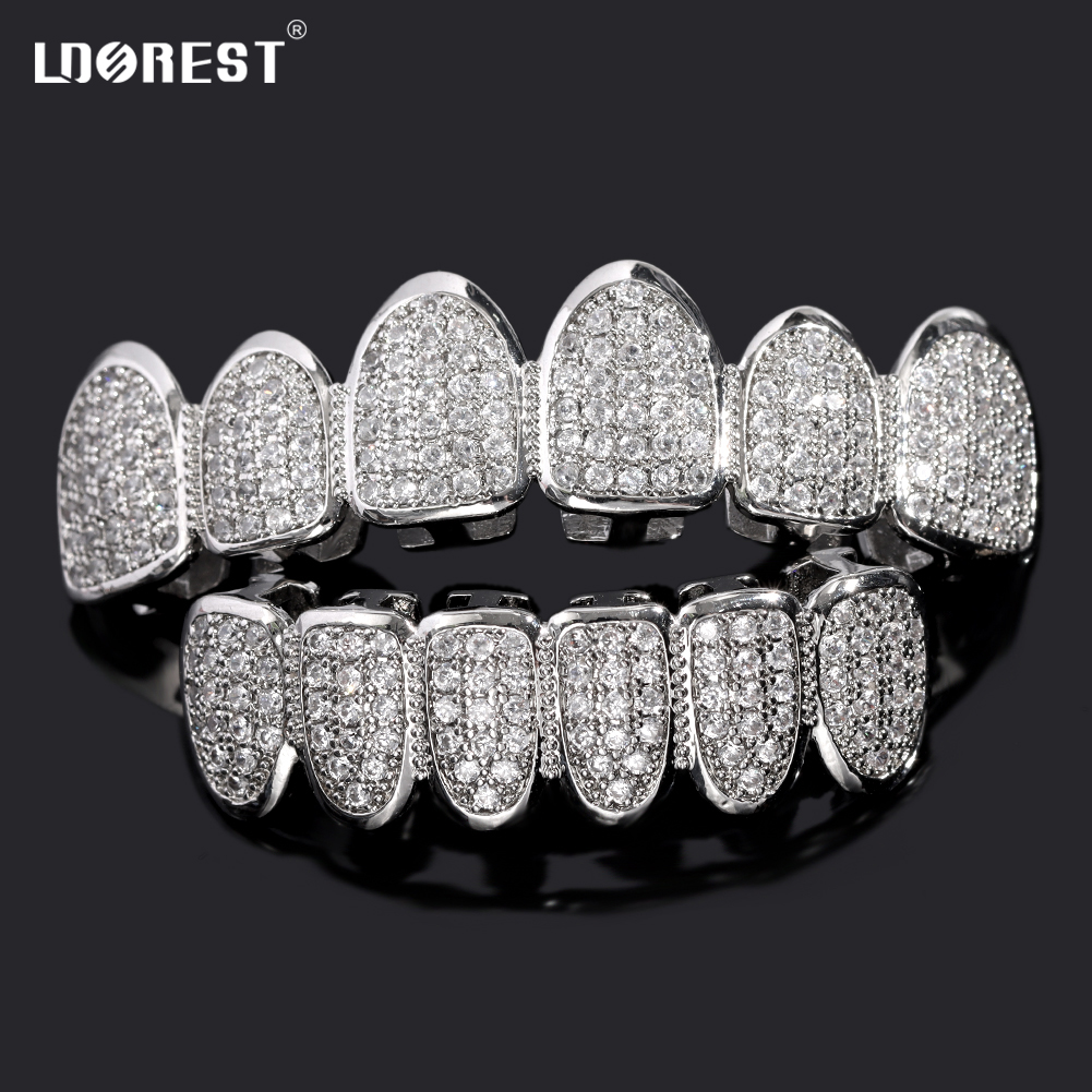 HipHop Iced Out Teeth Grillz S - Body Jewelry Gold Plated avaliação e preço