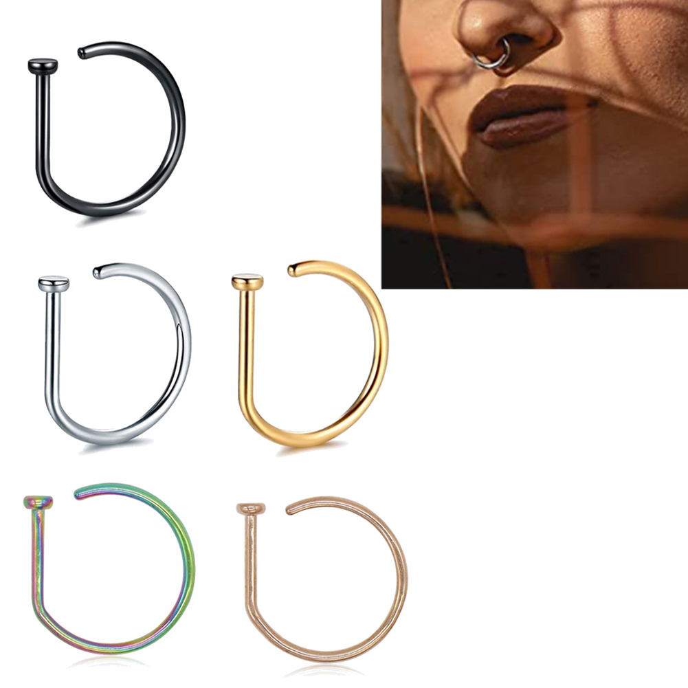 1PC Woman Man Fake Nose Rings  - Body Jewelry Nose Ring avaliação e preço