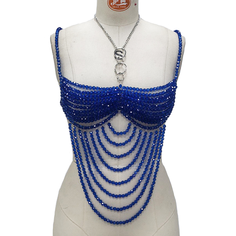 Handmade Female Multi-Layer Ge - Body Jewelry Bra avaliação e preço