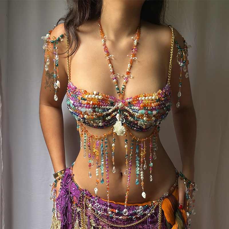 Handmade Boho Style Festival B - Body Jewelry Bra avaliação e preço