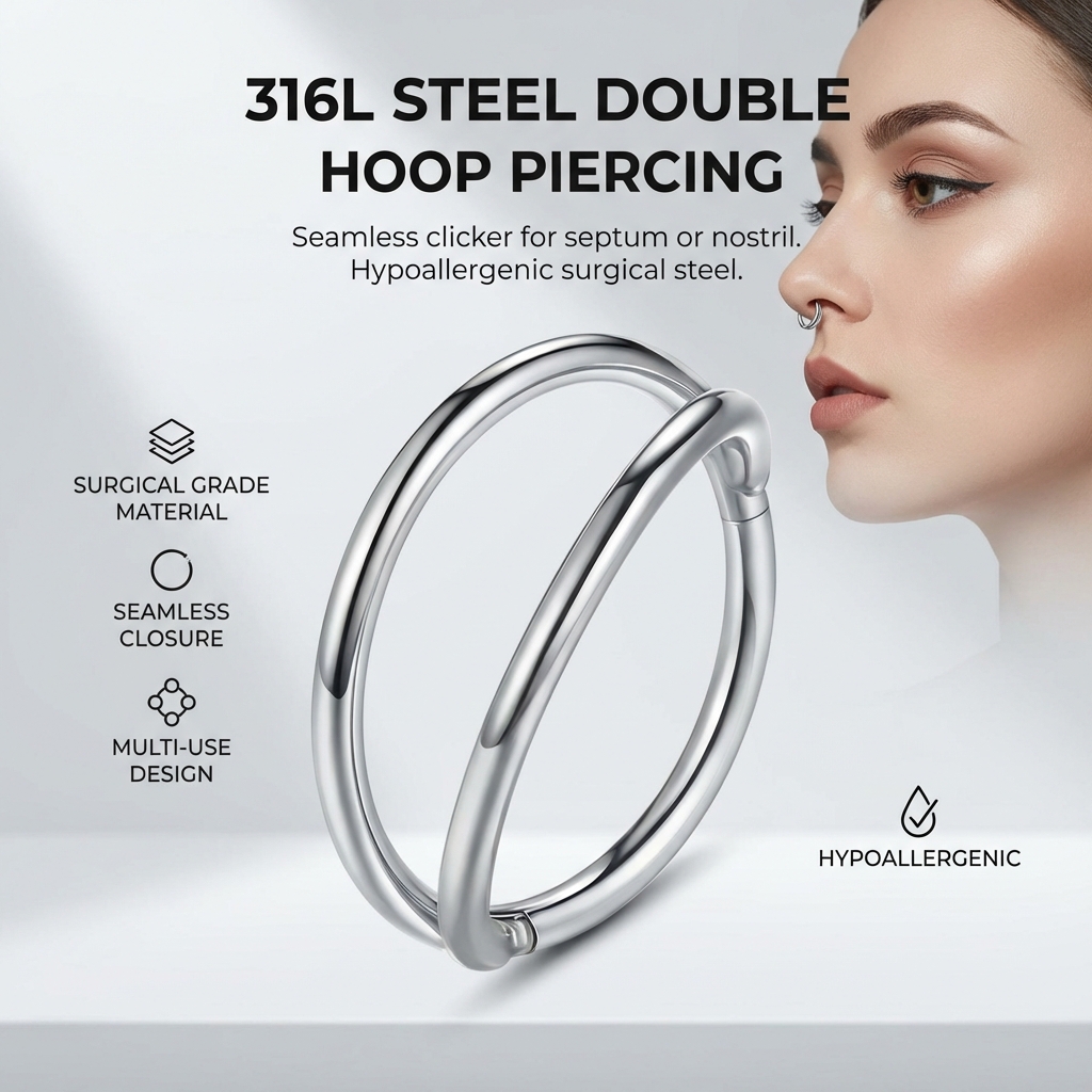 316L Stainless Steel Double La - Body Jewelry For Sensitive Skin avaliação e preço