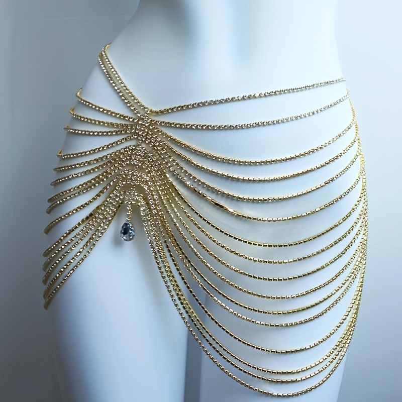1PCS Sexy Shiny Tassel Crystal - Body Jewelry Luxury avaliação e preço