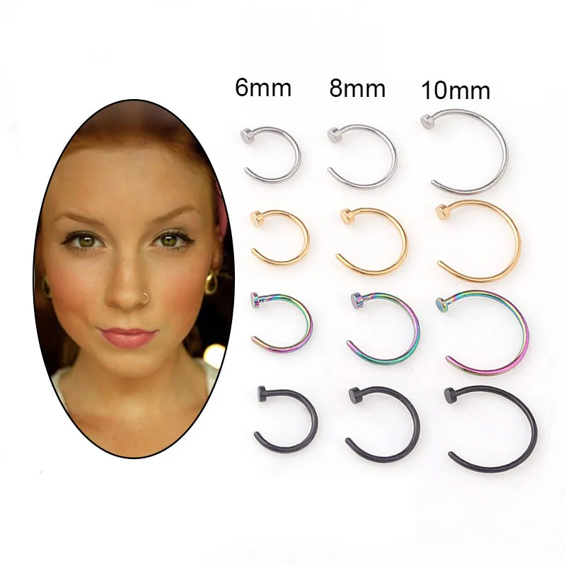 5pcs/lot 20G Nose Ring Hoop, 6 - Body Jewelry Nose Ring avaliação e preço