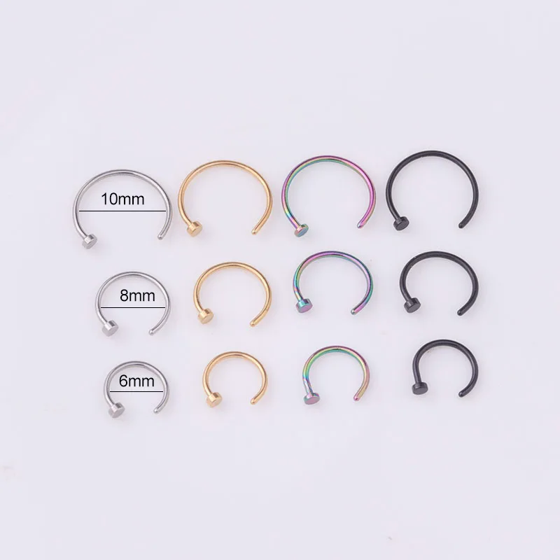 5pcs/lot 20G Nose Ring Hoop, 6 - Body Jewelry Nose Ring avaliação e preço