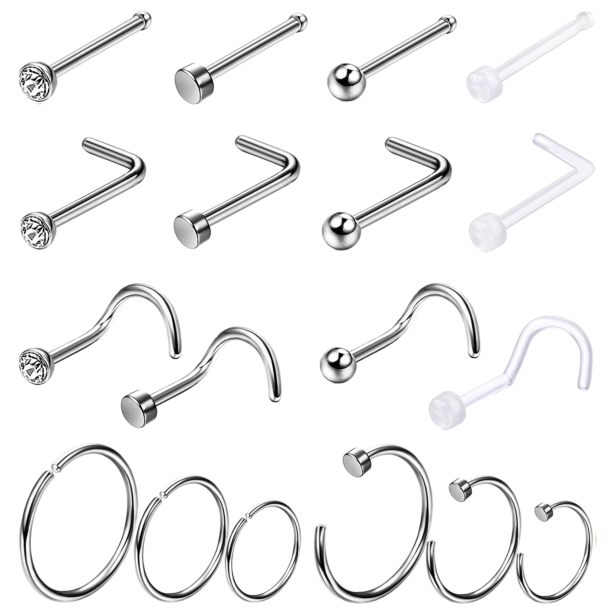 1PCS Hypoallergenic Nose Ring  - Body Jewelry For Sensitive Skin avaliação e preço